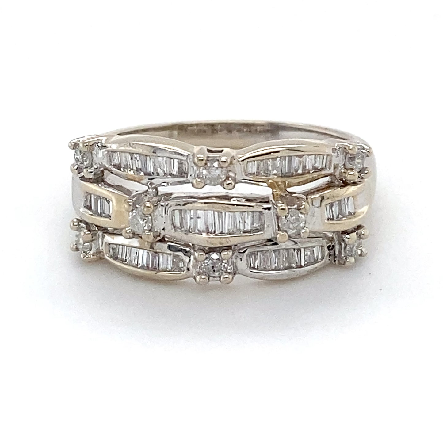 14K White Gold Diamond Ring; 0.56CTW; Size 7.5; 4.1g