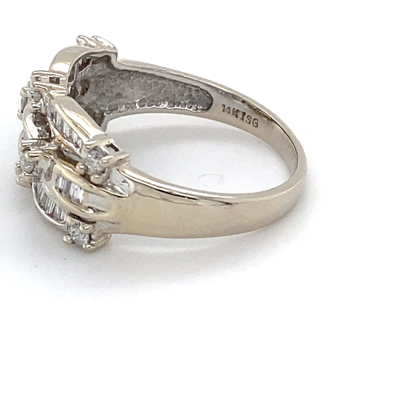 14K White Gold Diamond Ring; 0.56CTW; Size 7.5; 4.1g