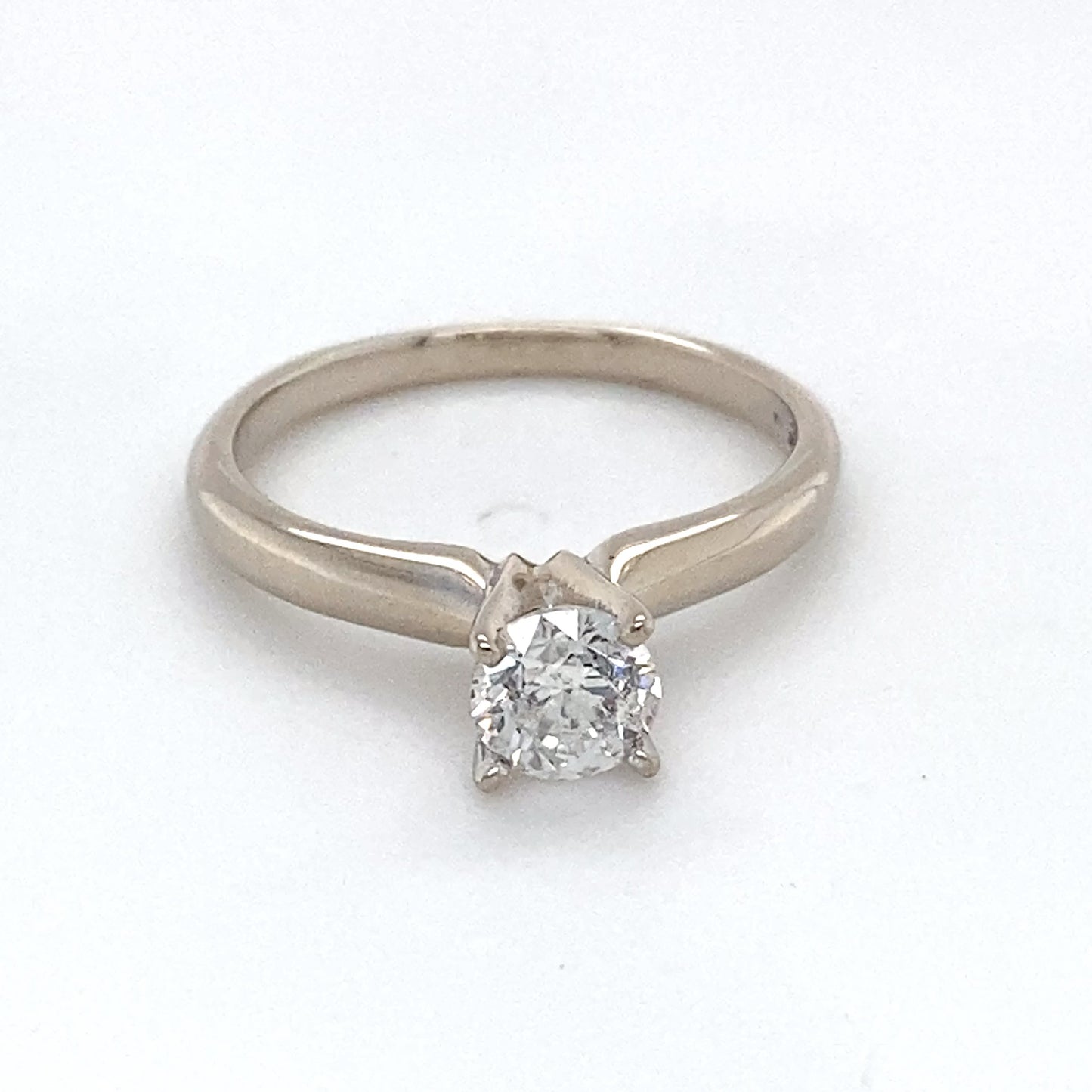 14K White Gold Diamond Solitaire Ring; 0.45CTW; Size 4.5; 1.3DWT