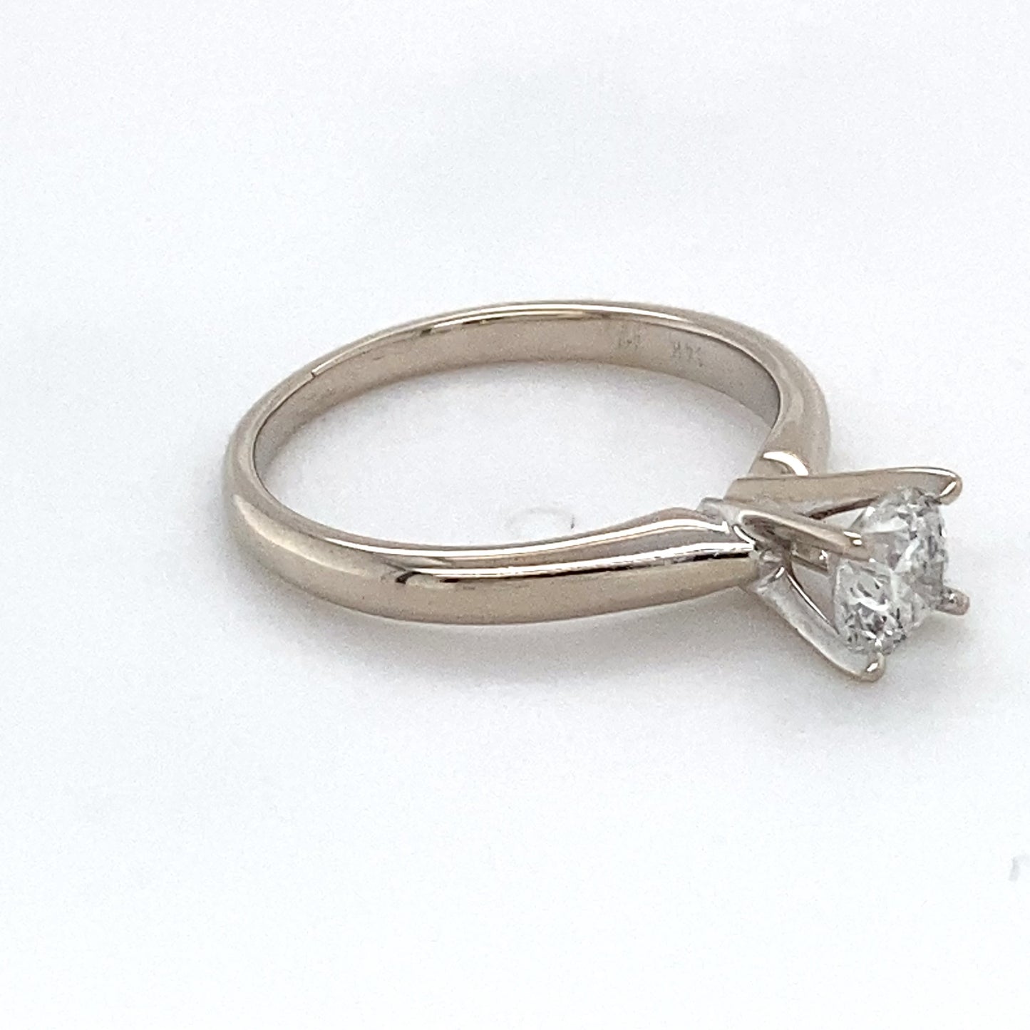 14K White Gold Diamond Solitaire Ring; 0.45CTW; Size 4.5; 1.3DWT