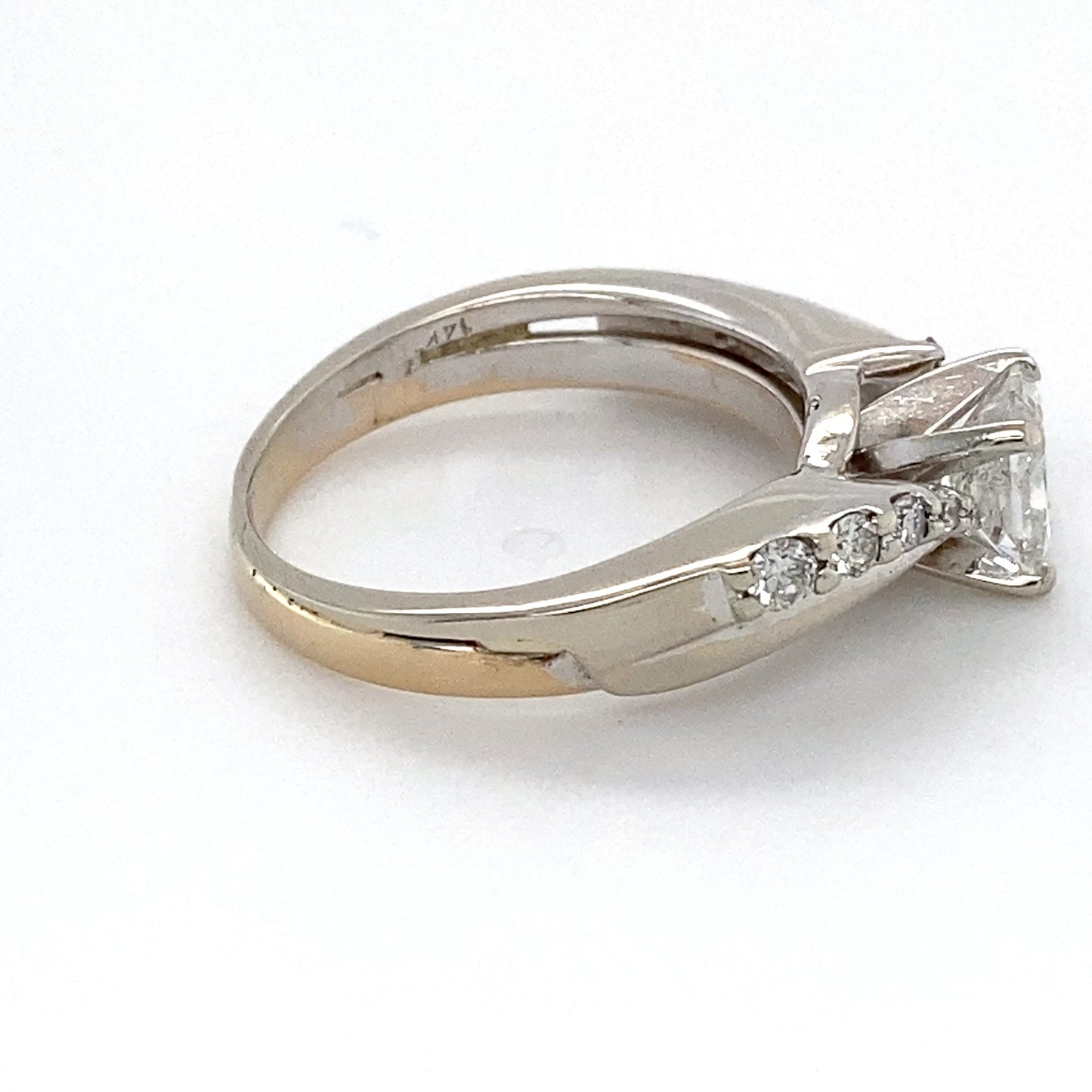 14K White Gold Diamond Ring; 1.05CTW; Size 6.5; 4.3g