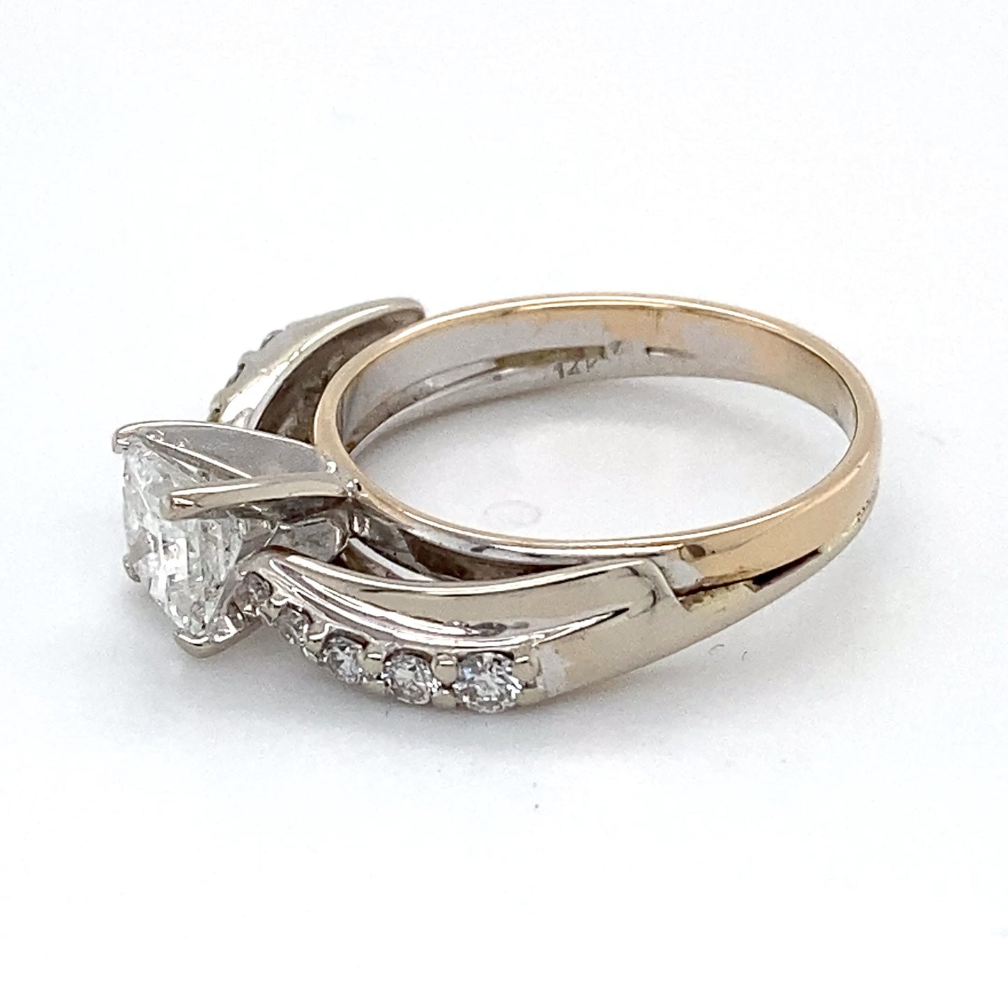 14K White Gold Diamond Ring; 1.05CTW; Size 6.5; 4.3g