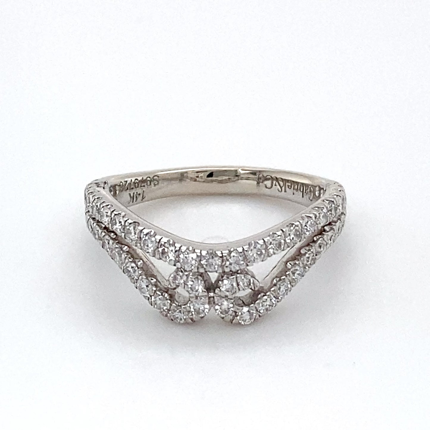 14K White Gold Diamond Ring; 0.50CTW; Size 3.5; 2.4g
