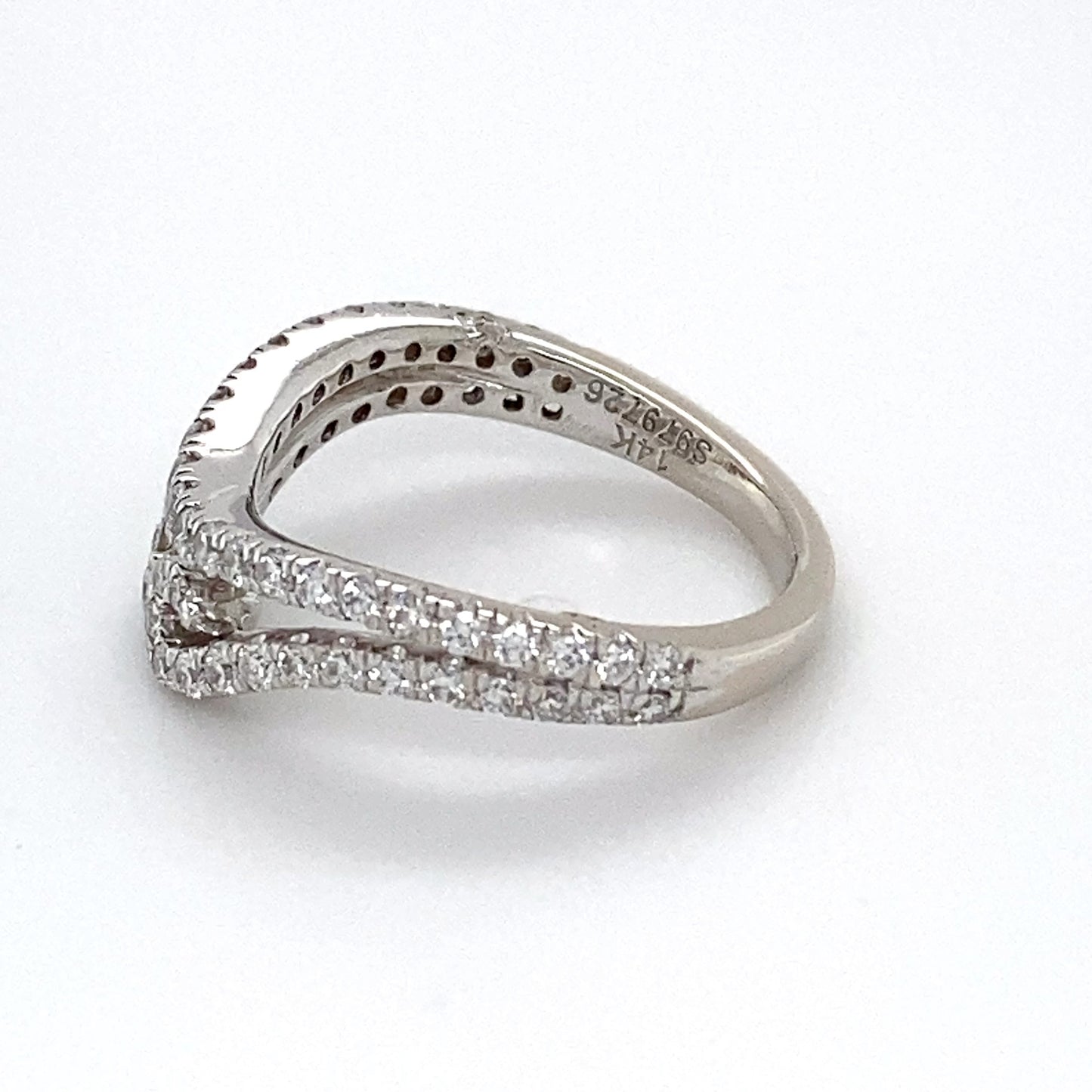 14K White Gold Diamond Ring; 0.50CTW; Size 3.5; 2.4g