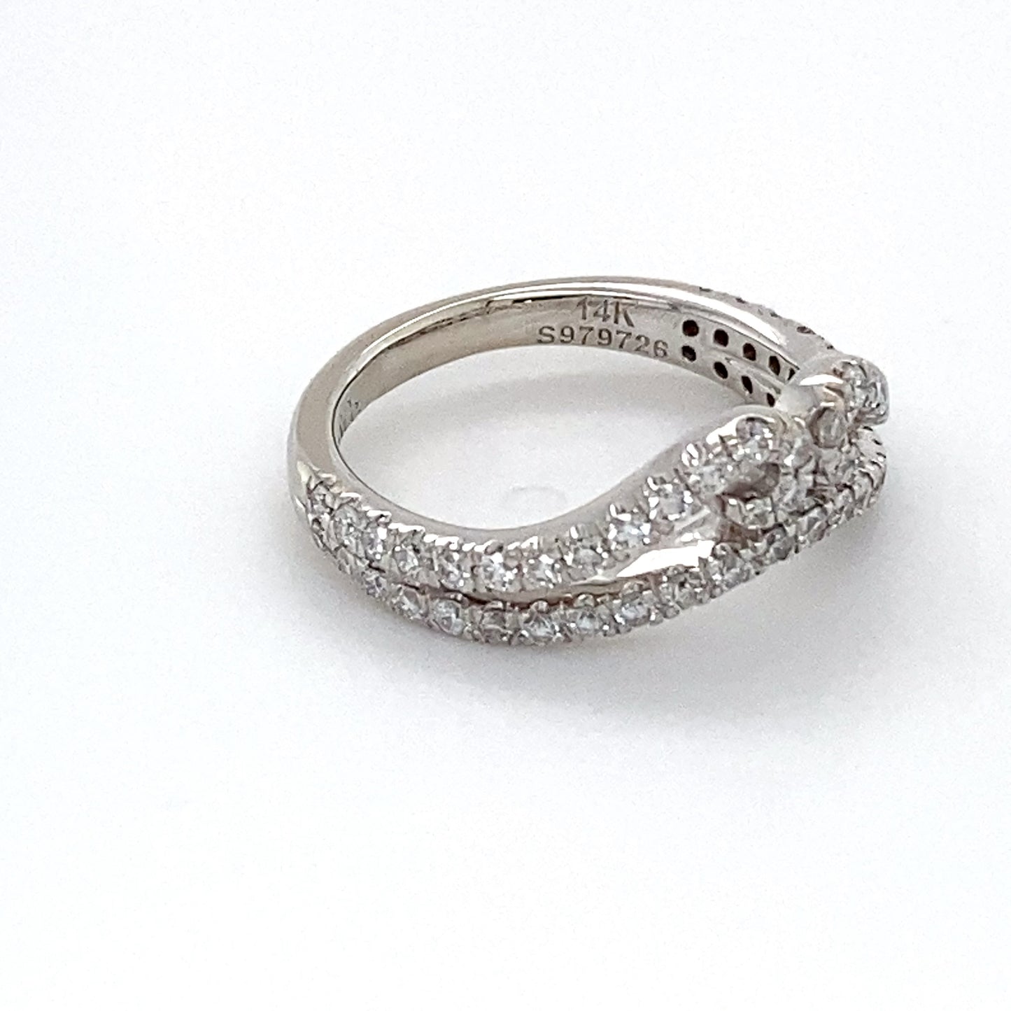 14K White Gold Diamond Ring; 0.50CTW; Size 3.5; 2.4g