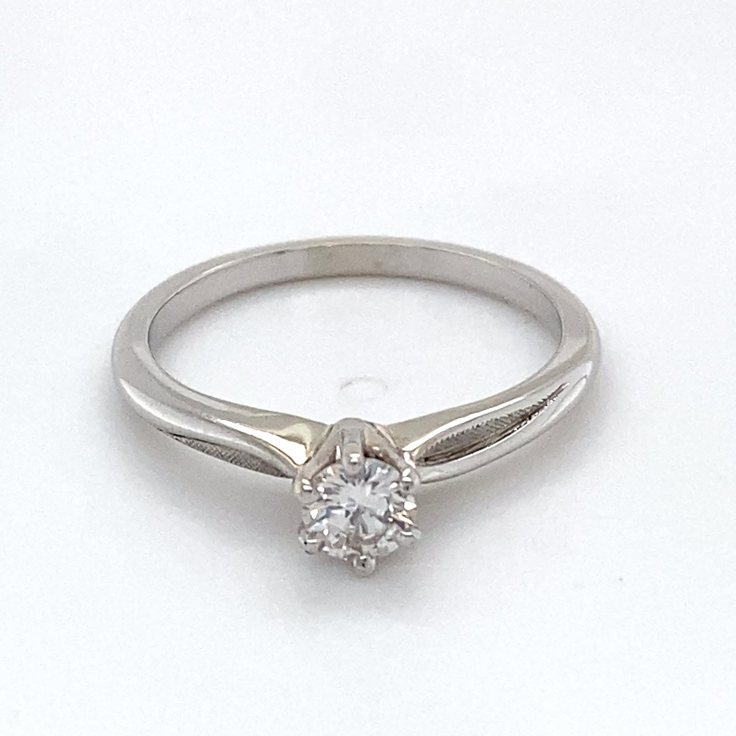 14K White Gold Diamond Solitaire Ring; 0.28CTW; Size 6.5; 1.4DWT
