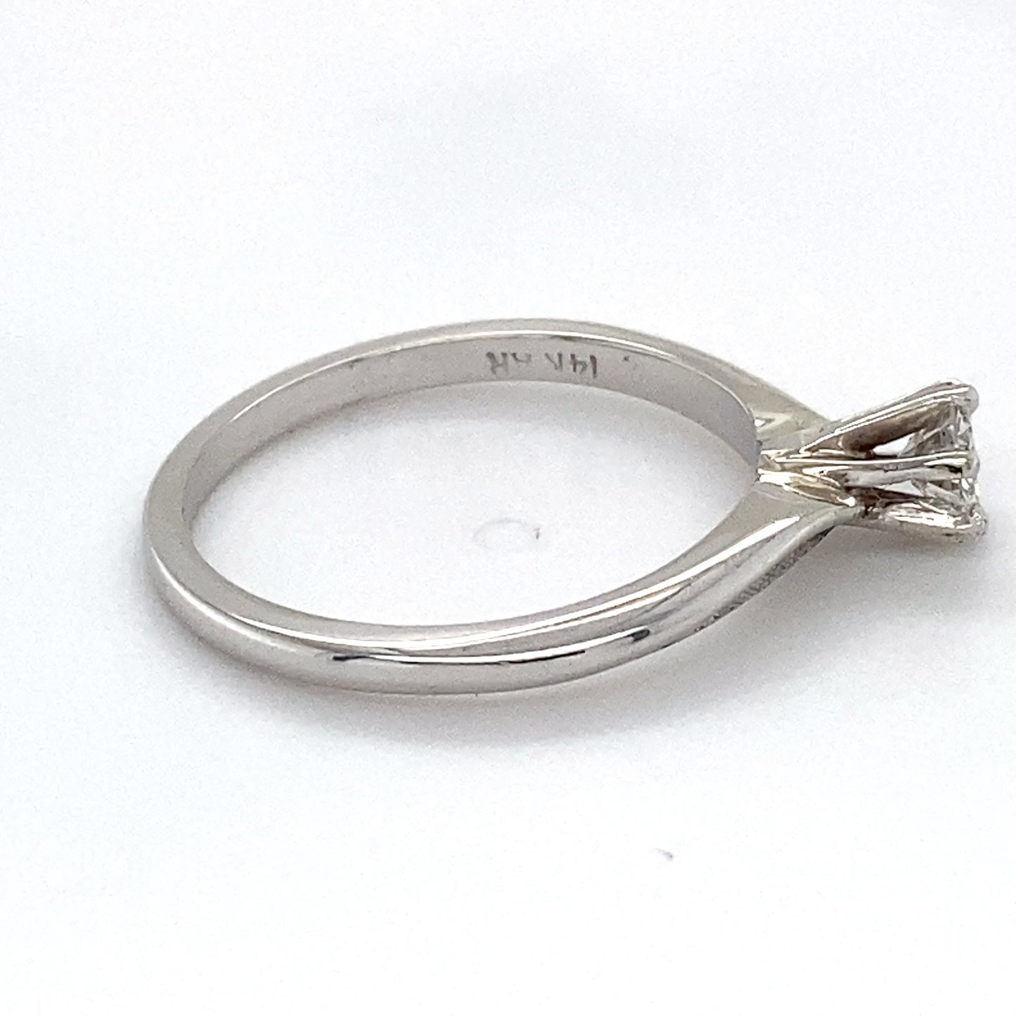 14K White Gold Diamond Solitaire Ring; 0.28CTW; Size 6.5; 1.4DWT