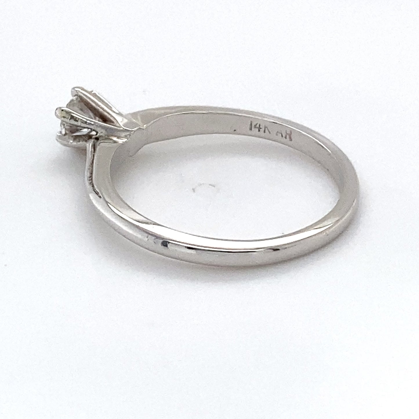 14K White Gold Diamond Solitaire Ring; 0.28CTW; Size 6.5; 1.4DWT