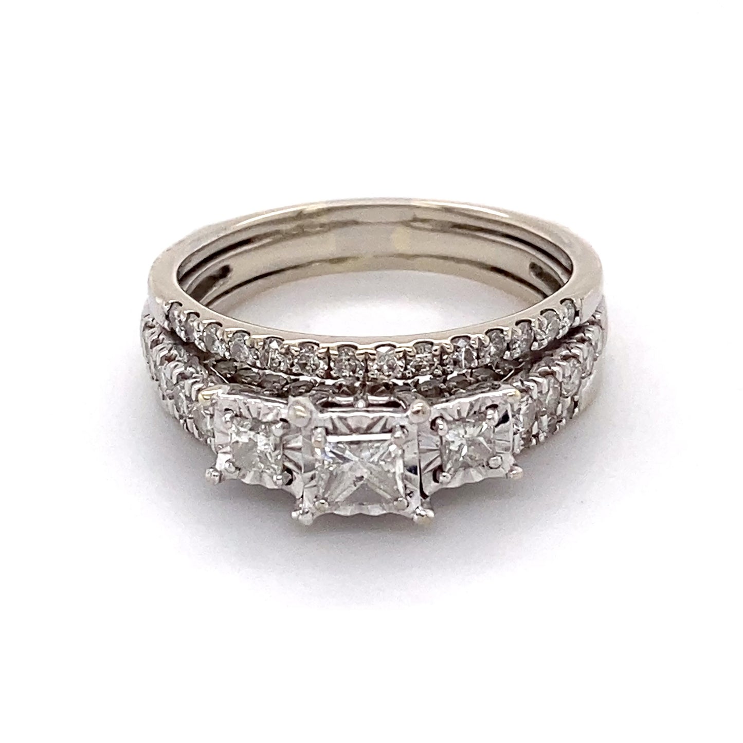 14K White Gold Diamond Ring; 0.75CTW; Size 8.5; 6.0g