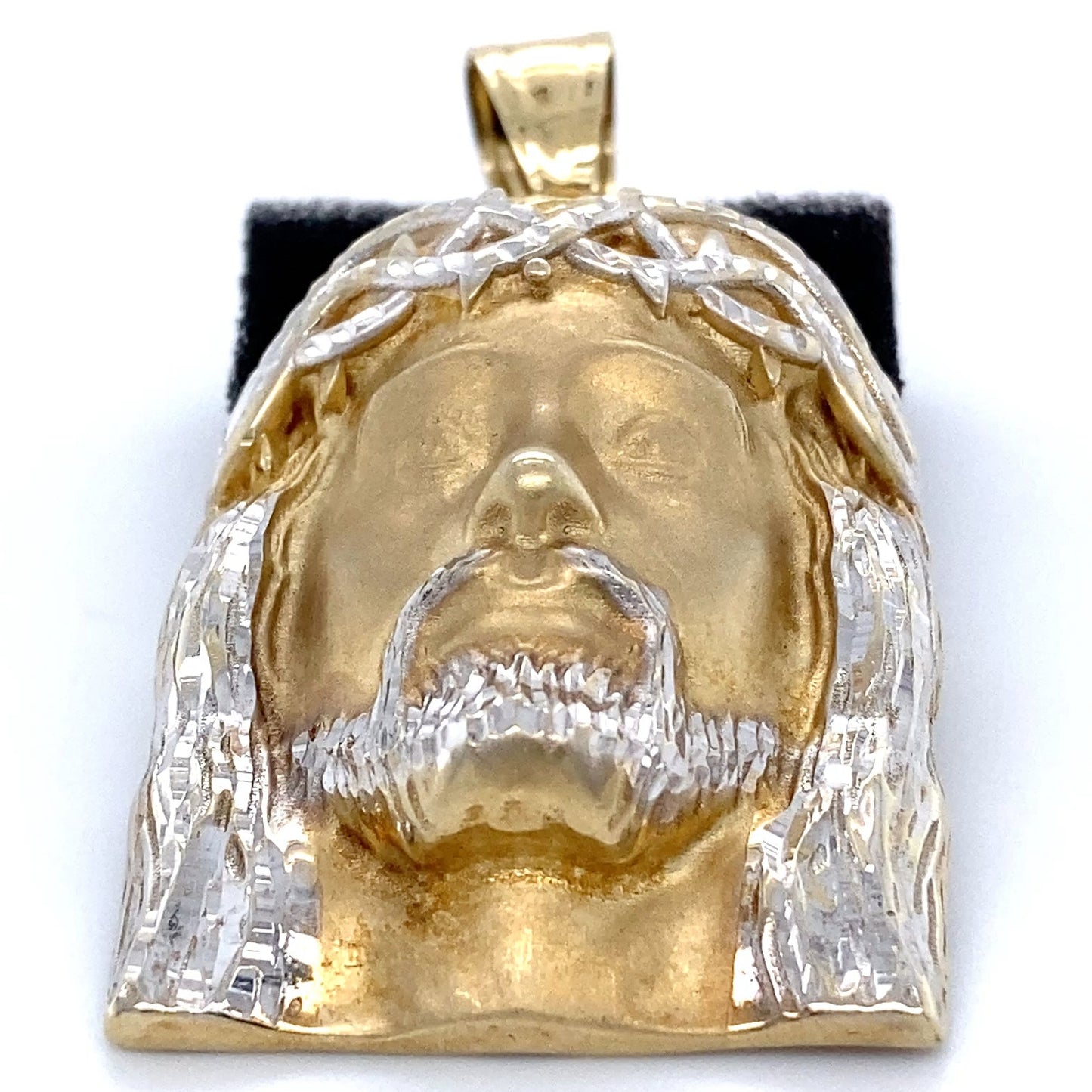 10K Two-Tone (Yellow/White) Gold Jesus Pendant; 7.0DWT; 10.9g