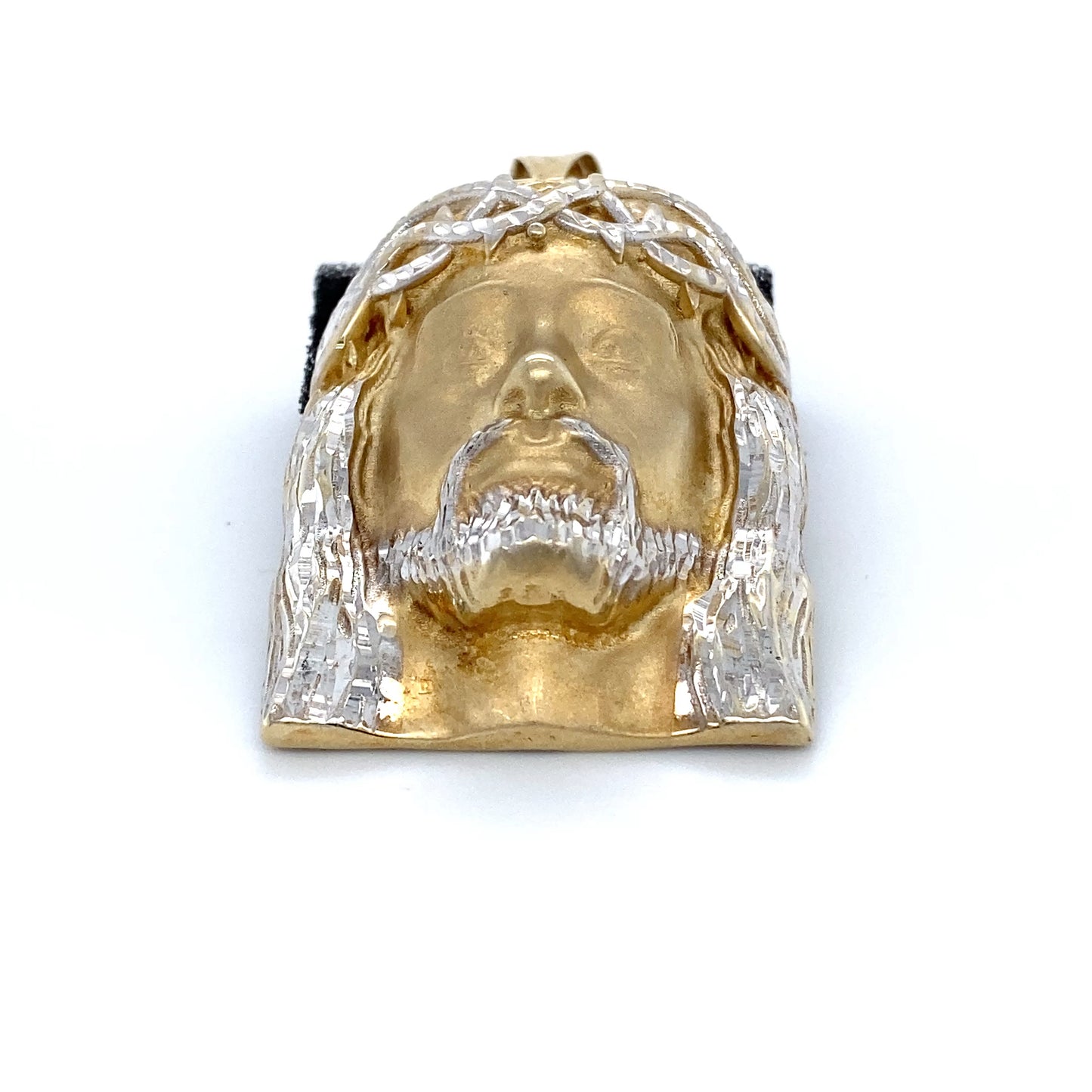 10K Two-Tone (Yellow/White) Gold Jesus Pendant; 7.0DWT; 10.9g