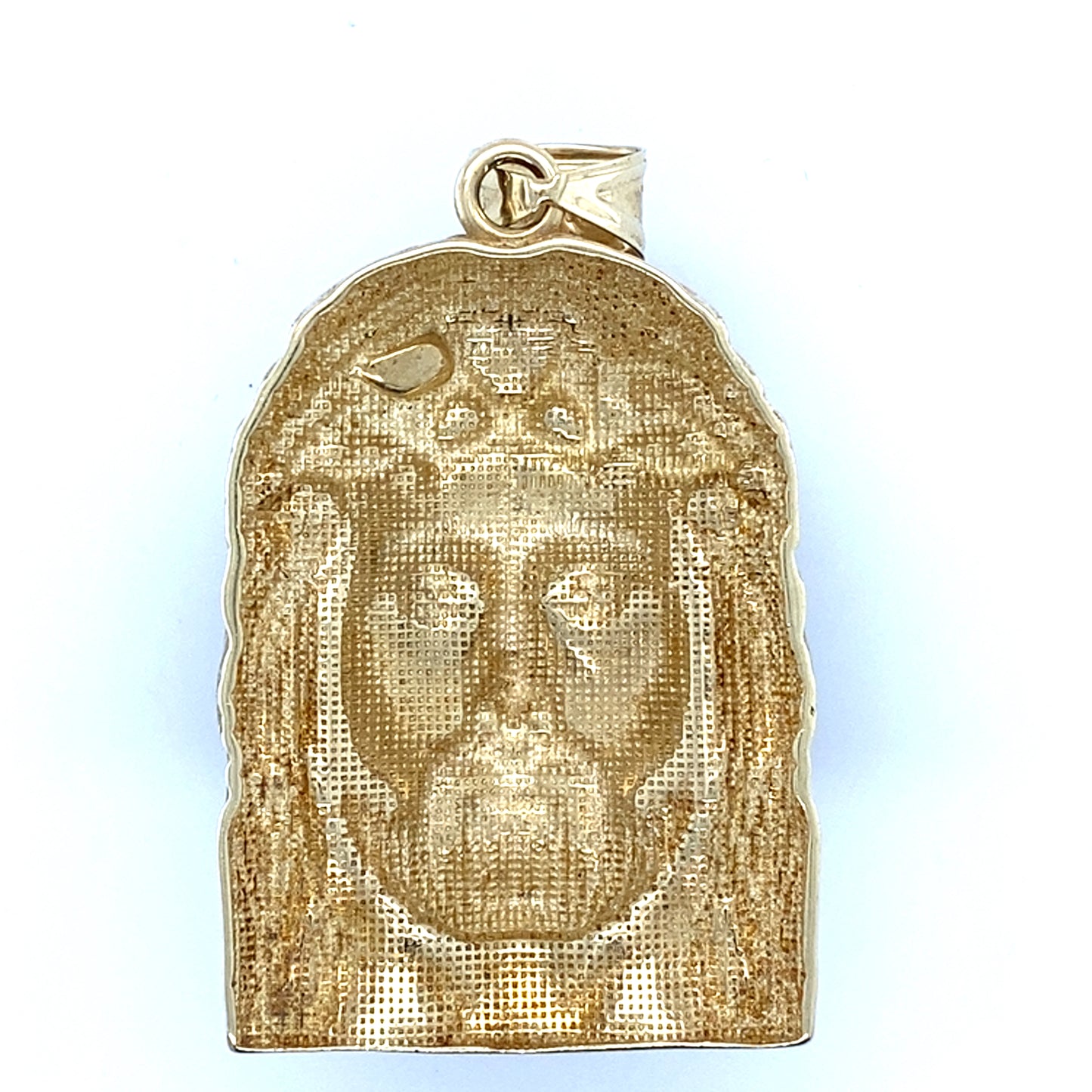10K Two-Tone (Yellow/White) Gold Jesus Pendant; 7.0DWT; 10.9g