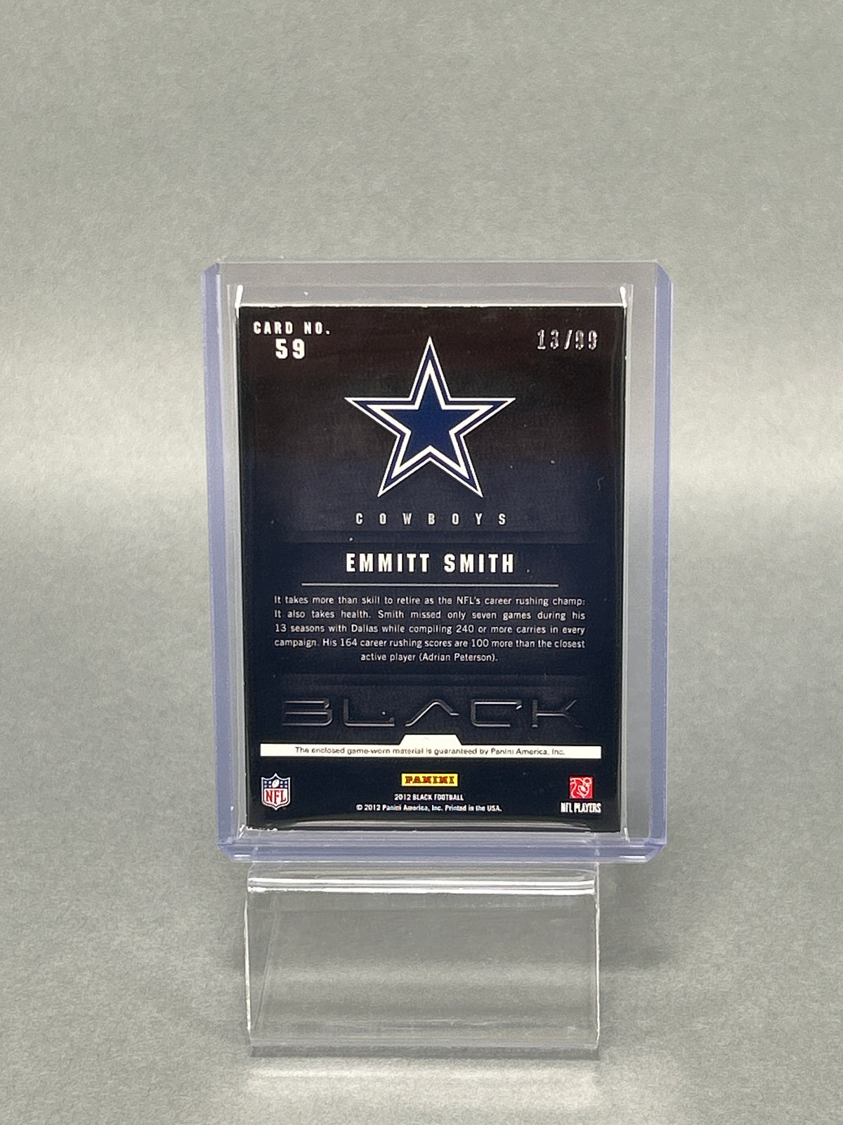 2012 Emmitt Smith Patch Card 13/99 Panini Black