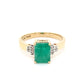 925 Silver Natural Emerald Ring; Size 7; 2.8g