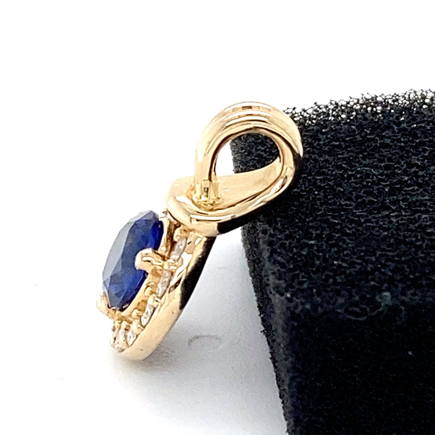14K Yellow Gold Sapphire & Diamond Pendant; 0.25CTW