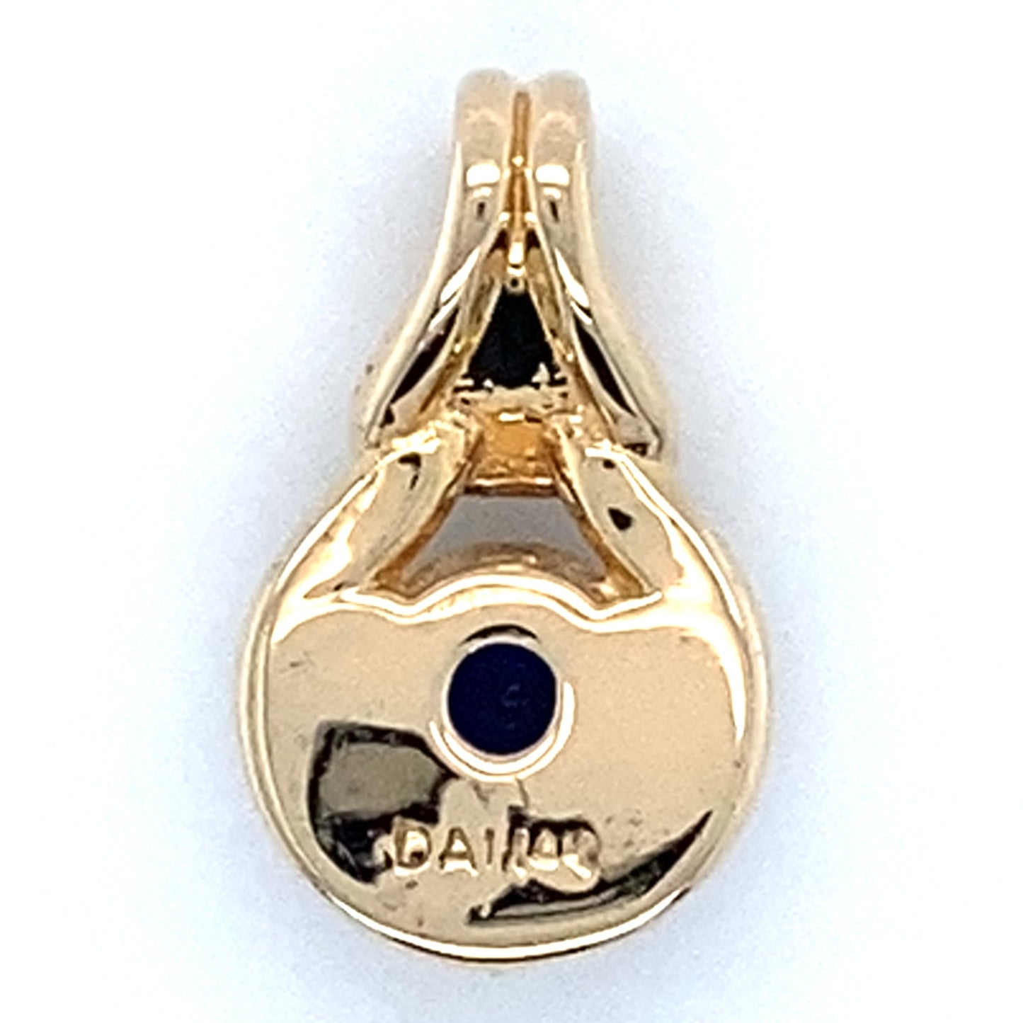 14K Yellow Gold Sapphire & Diamond Pendant; 0.25CTW