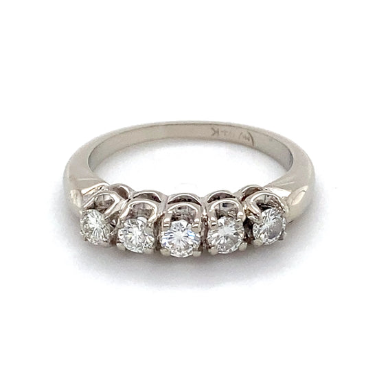 14K White Gold Diamond Ring; 0.50CTW; Size 6; 3.3g