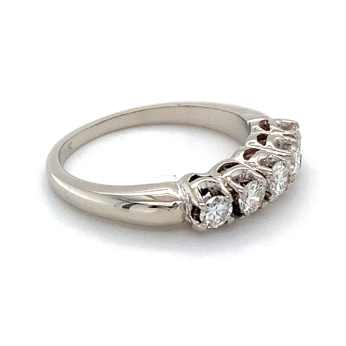 14K White Gold Diamond Ring; 0.50CTW; Size 6; 3.3g