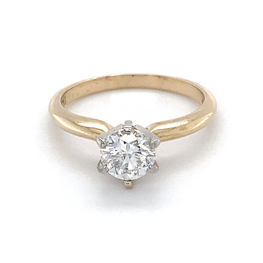 14K Yellow Gold Diamond Solitaire Ring; 0.73CTW; Size:6; 3.1g