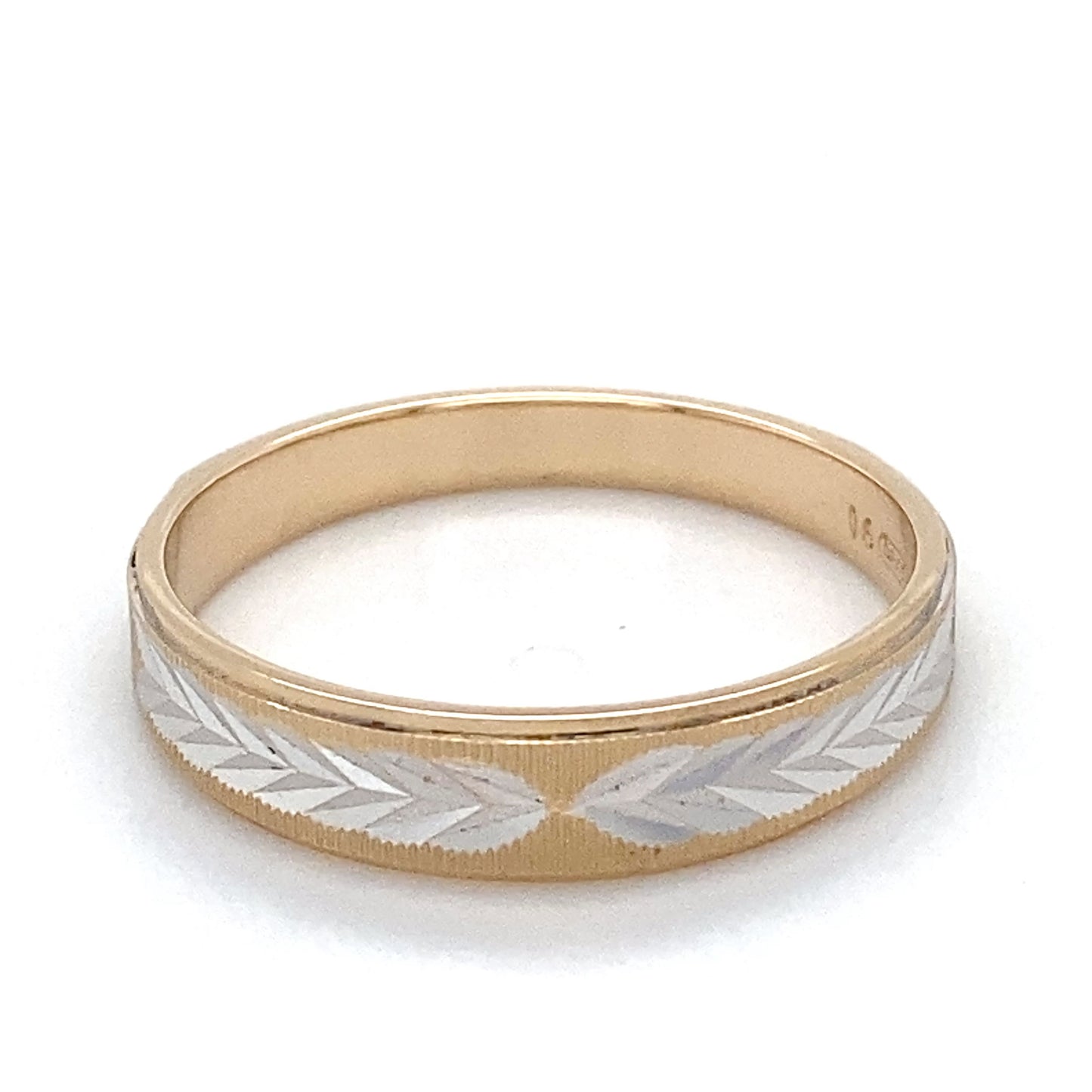 14K Two-Tone Yellow & White Gold Ring; 2.1DWT; 3.2g; Size: 10
