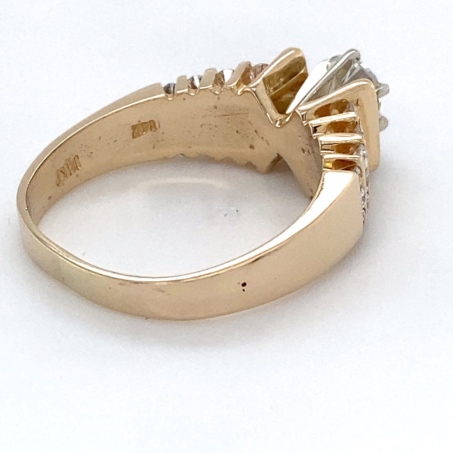 14K Yellow Gold Diamond Ring; 1.44CTW; Size:9.5; 6.9g