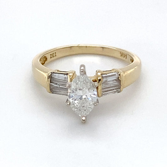 14K Yellow Gold Diamond Ring; 0.78CTW; Size: 7; 3.1g