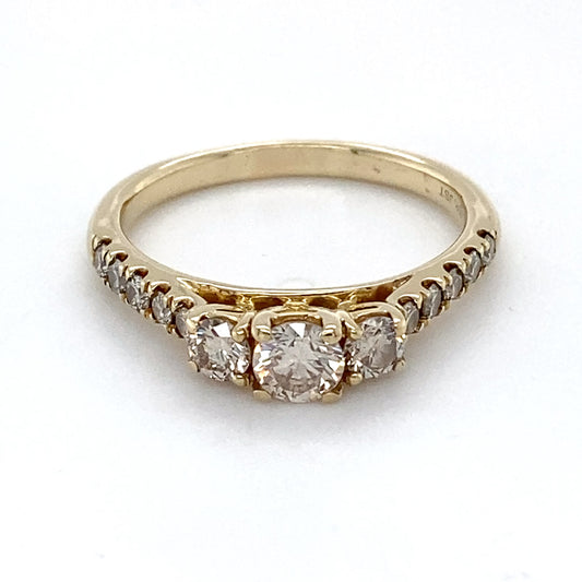 10K Yellow Gold Diamond Ring; 0.84CTW; Size: 8; 2.9g