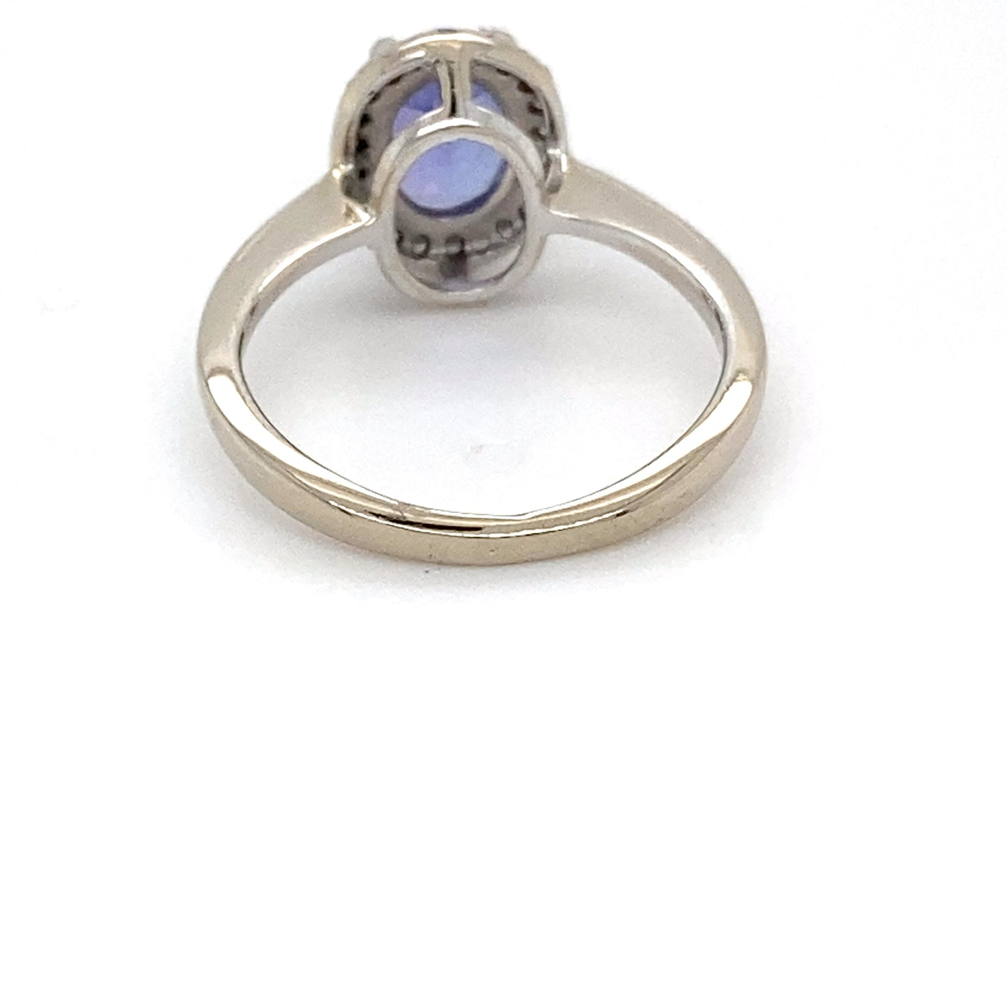 14K White Gold Tanzanite and Diamond Ring; 0.10CTW; Size 5