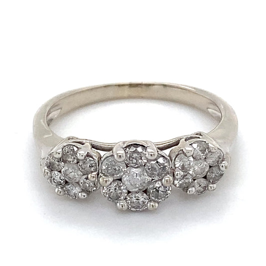 10K White Gold Diamond Lady's Fashion Ring; 2.3DWT; Size 9.5