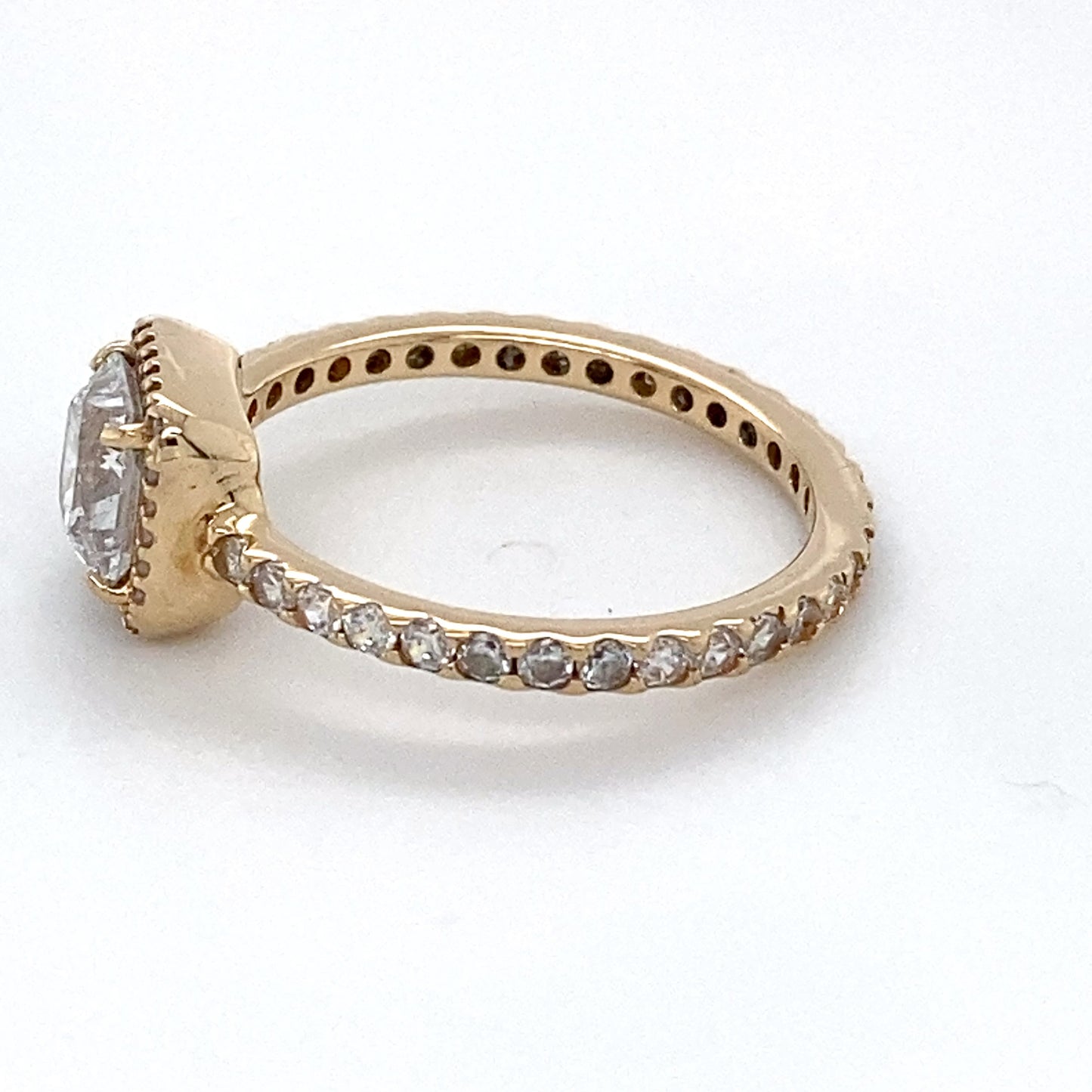 14K Yellow Gold Pandora Square Sparkle Halo Ring; Size: 6; 1.5DWT