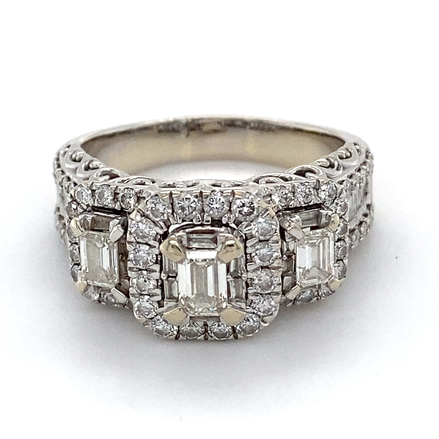 14K White Gold Diamond Ring; 1.20CTW; Size 9; 9.2g
