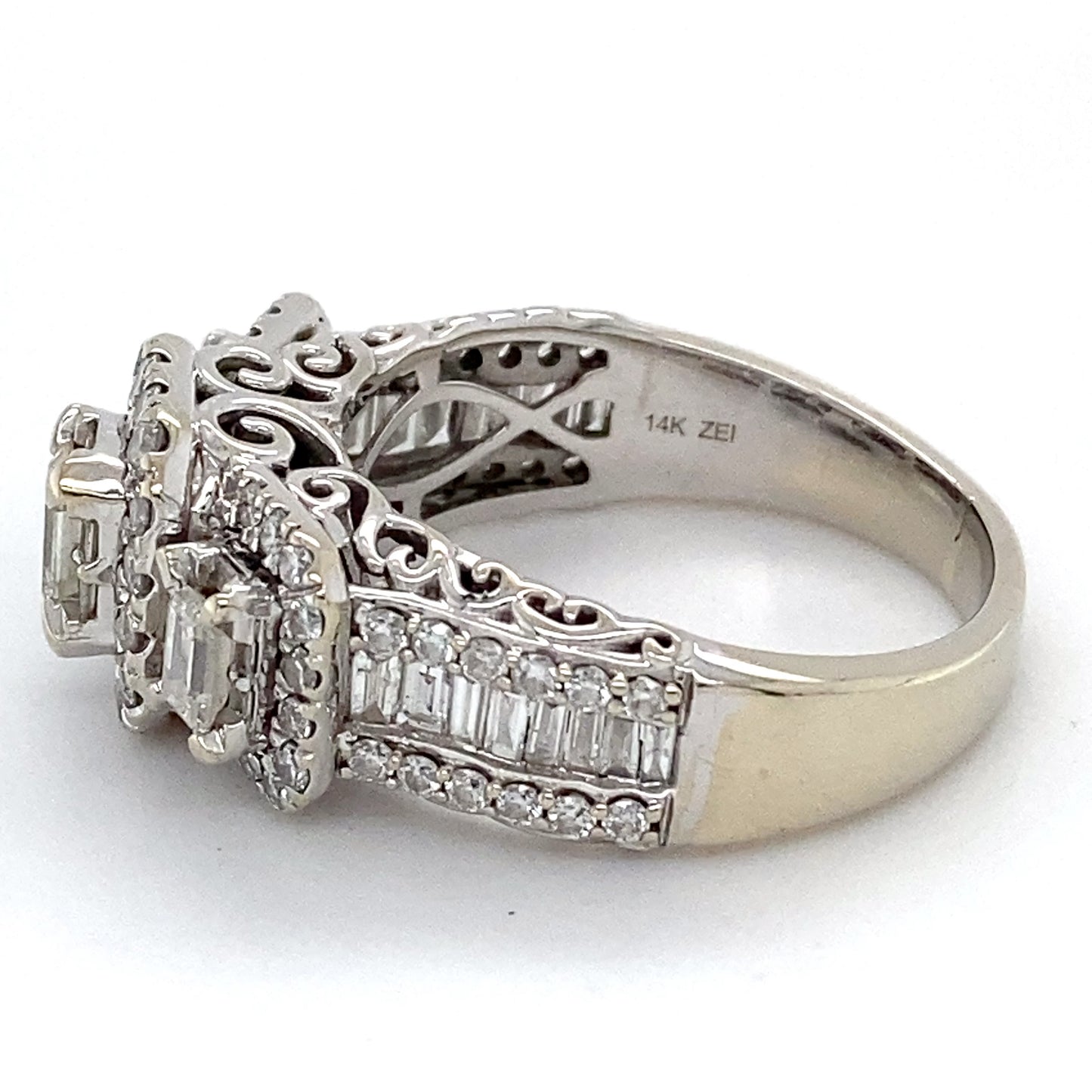 14K White Gold Diamond Ring; 1.20CTW; Size 9; 9.2g