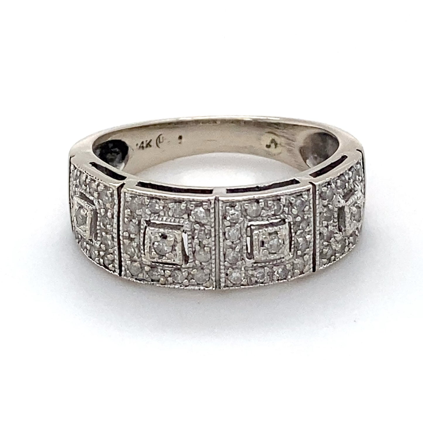 14K White Gold Diamond Ring; 0.20CTW; Size 7; 3.8g