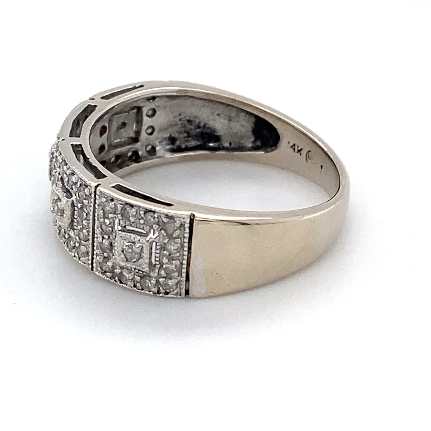 14K White Gold Diamond Ring; 0.20CTW; Size 7; 3.8g
