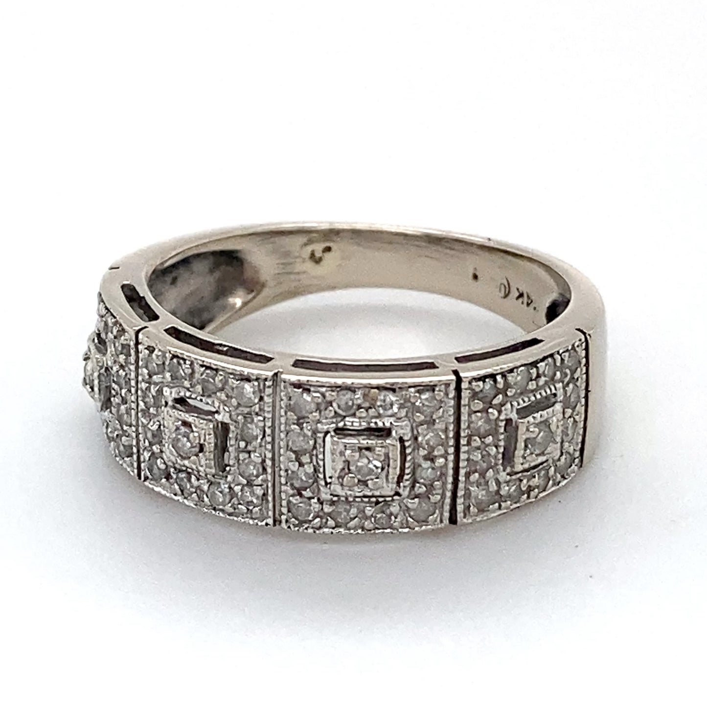 14K White Gold Diamond Ring; 0.20CTW; Size 7; 3.8g