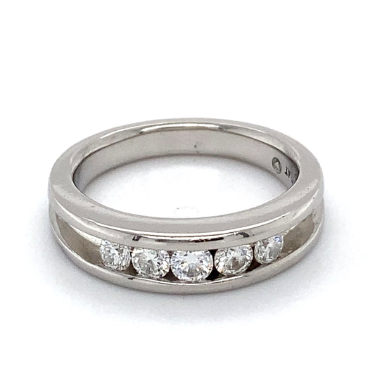 Platinum PT950 Diamond Ring; 0.50CTW; Size: 7; 10.5g