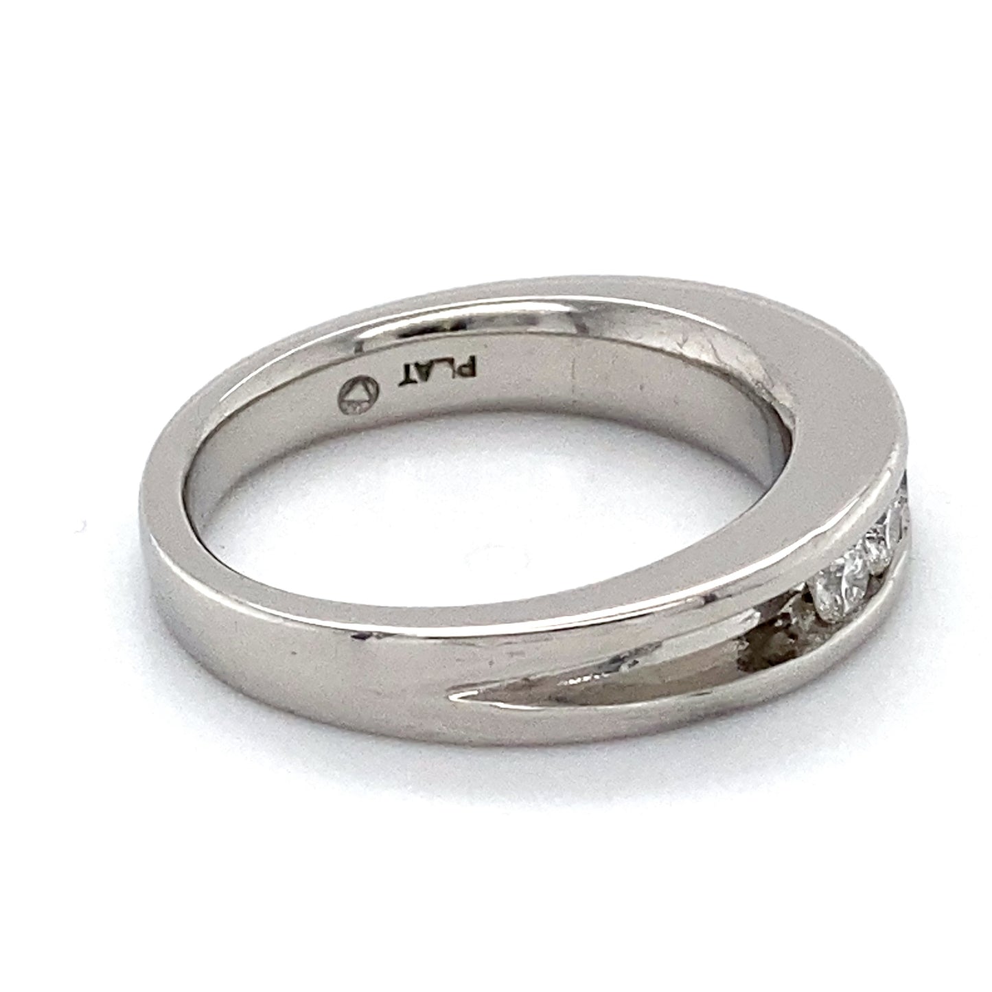 Platinum PT950 Diamond Ring; 0.50CTW; Size: 7; 10.5g