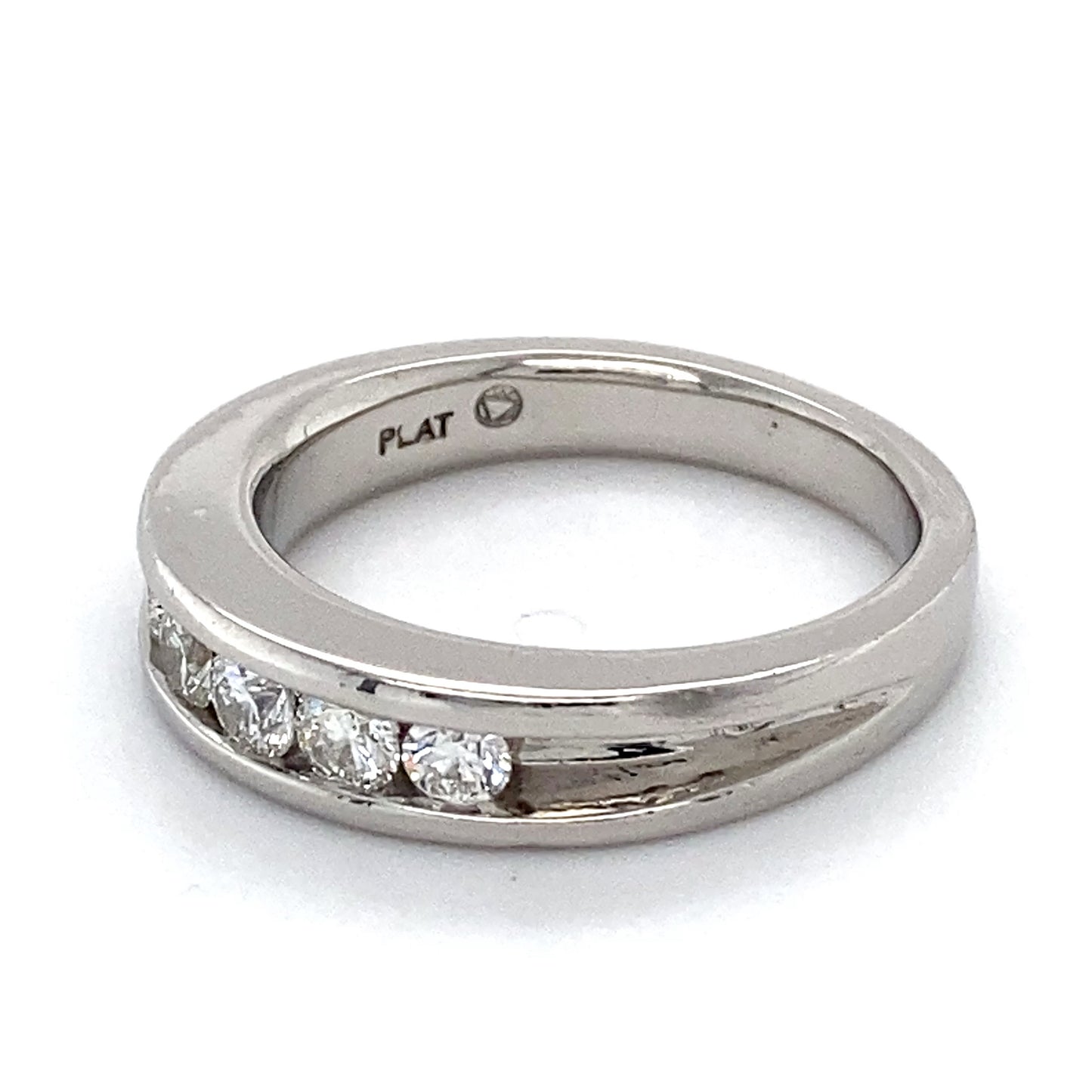 Platinum PT950 Diamond Ring; 0.50CTW; Size: 7; 10.5g