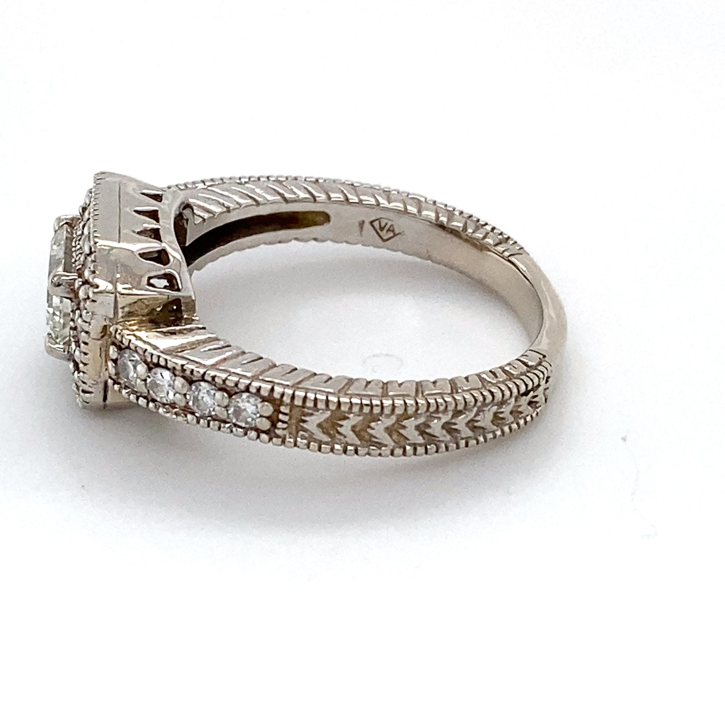 14K White Gold Diamond Ring; 1.01CTW; Size 8; 6.2g