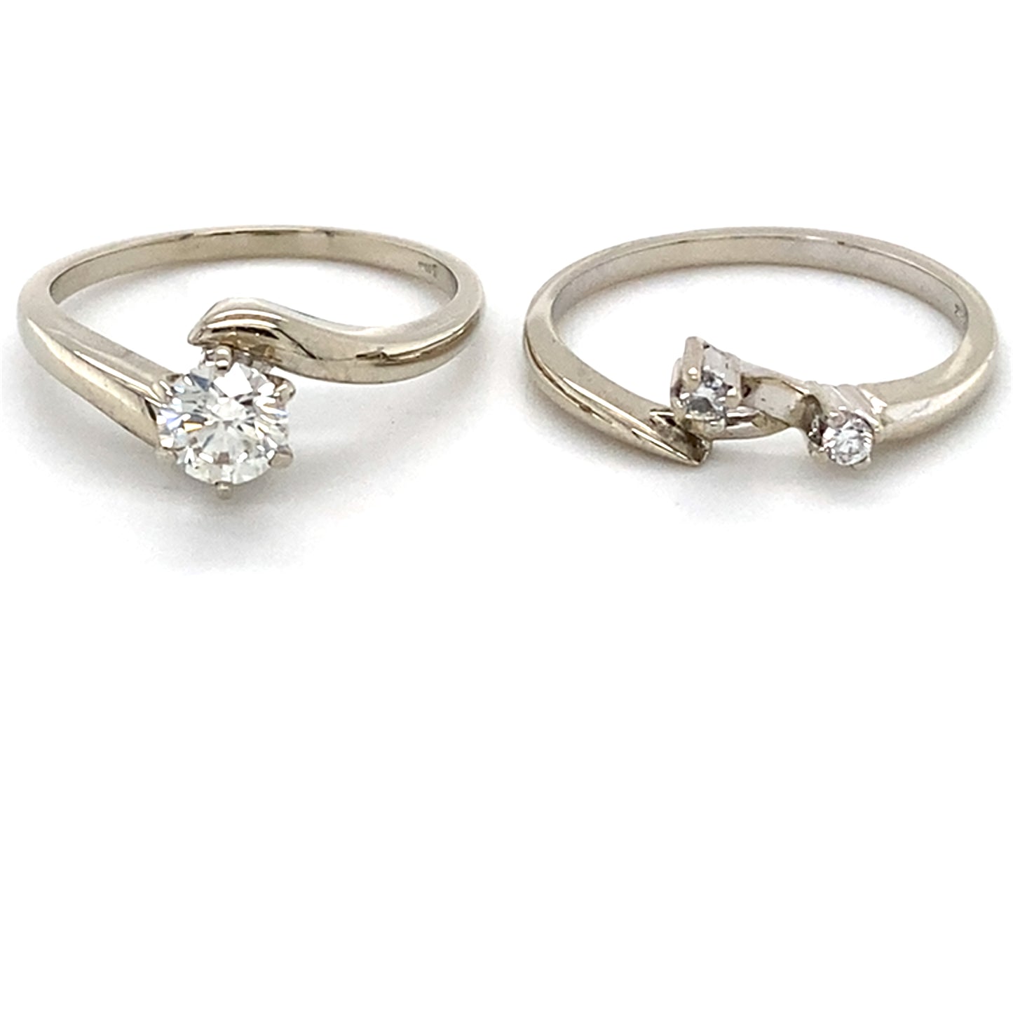 14K White Gold Diamond Stackable Ring; Size: 7; 4.4g