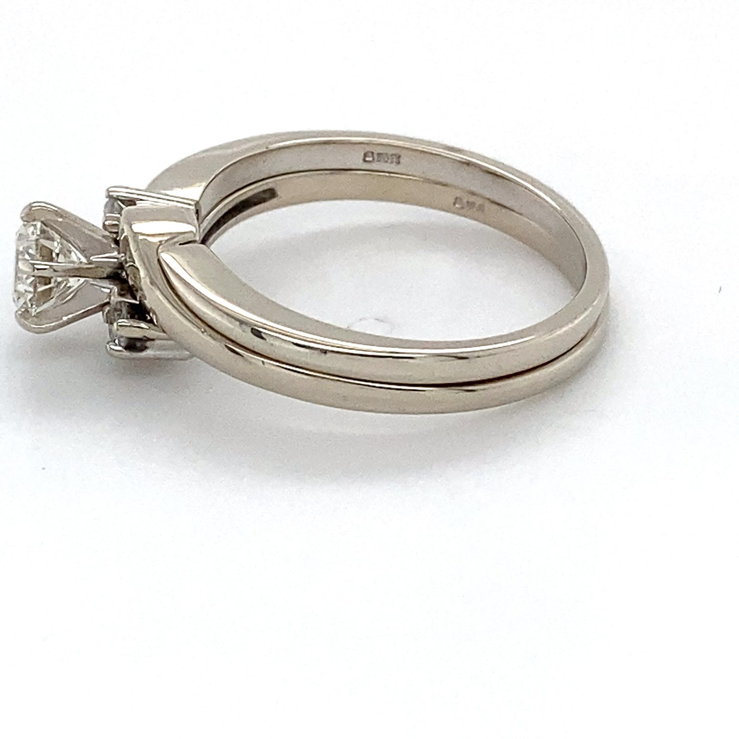 14K White Gold Diamond Stackable Ring; Size: 7; 4.4g