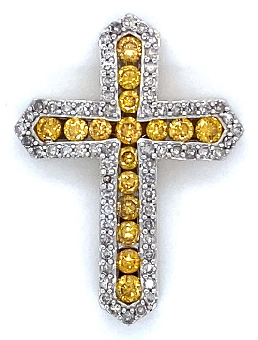 10K Yellow Gold Diamond Cross Pendant; 0.55CTW; 3.3g