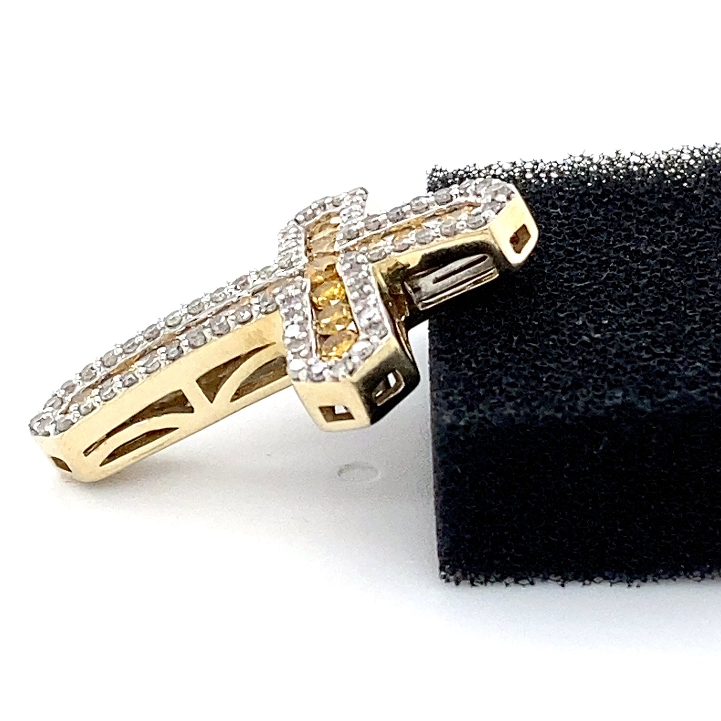 10K Yellow Gold Diamond Cross Pendant; 0.55CTW; 3.3g