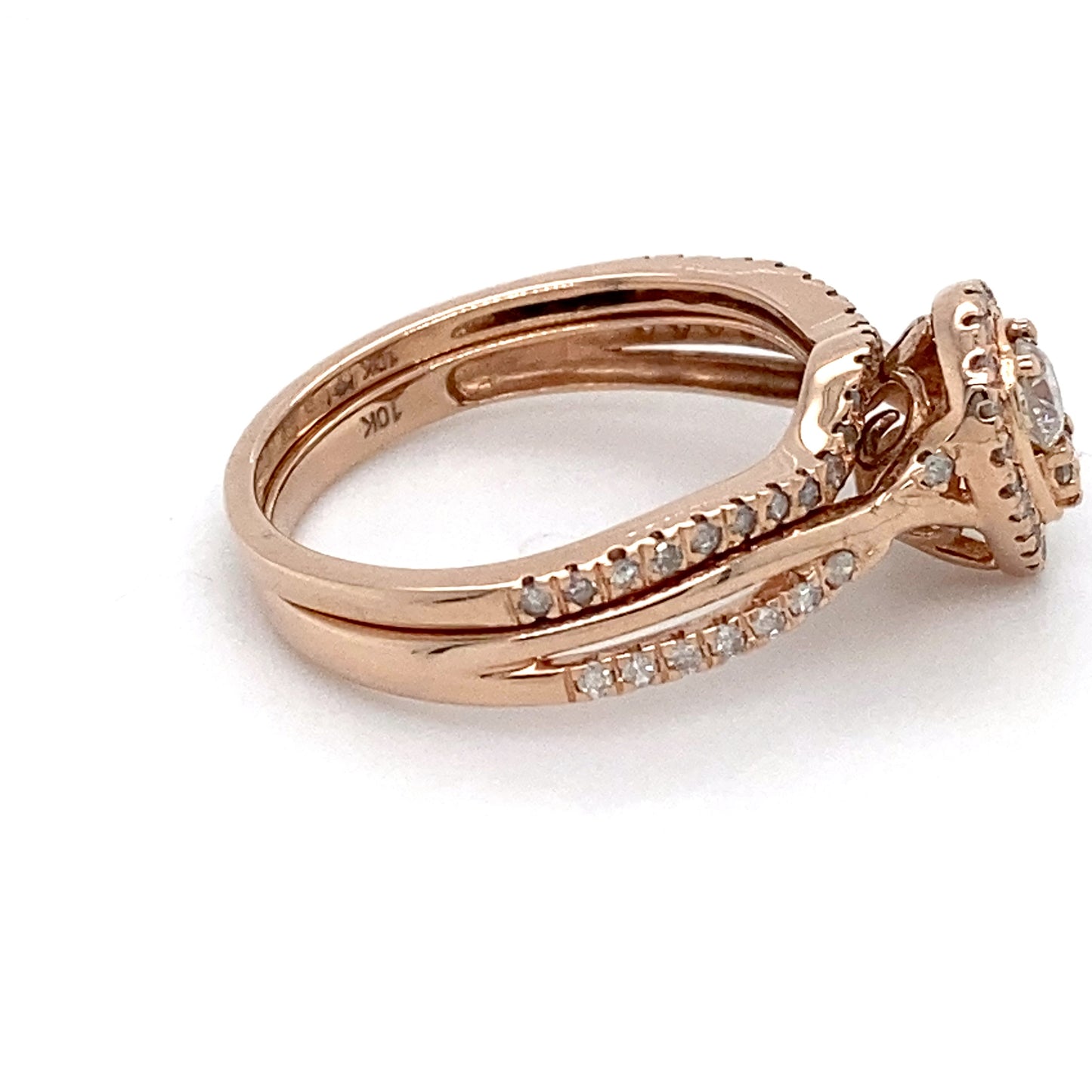 10K Rose Gold Diamond Multi-Band Ring Set; 0.29CTW; 2.1DWT; 3.3g; Size 7