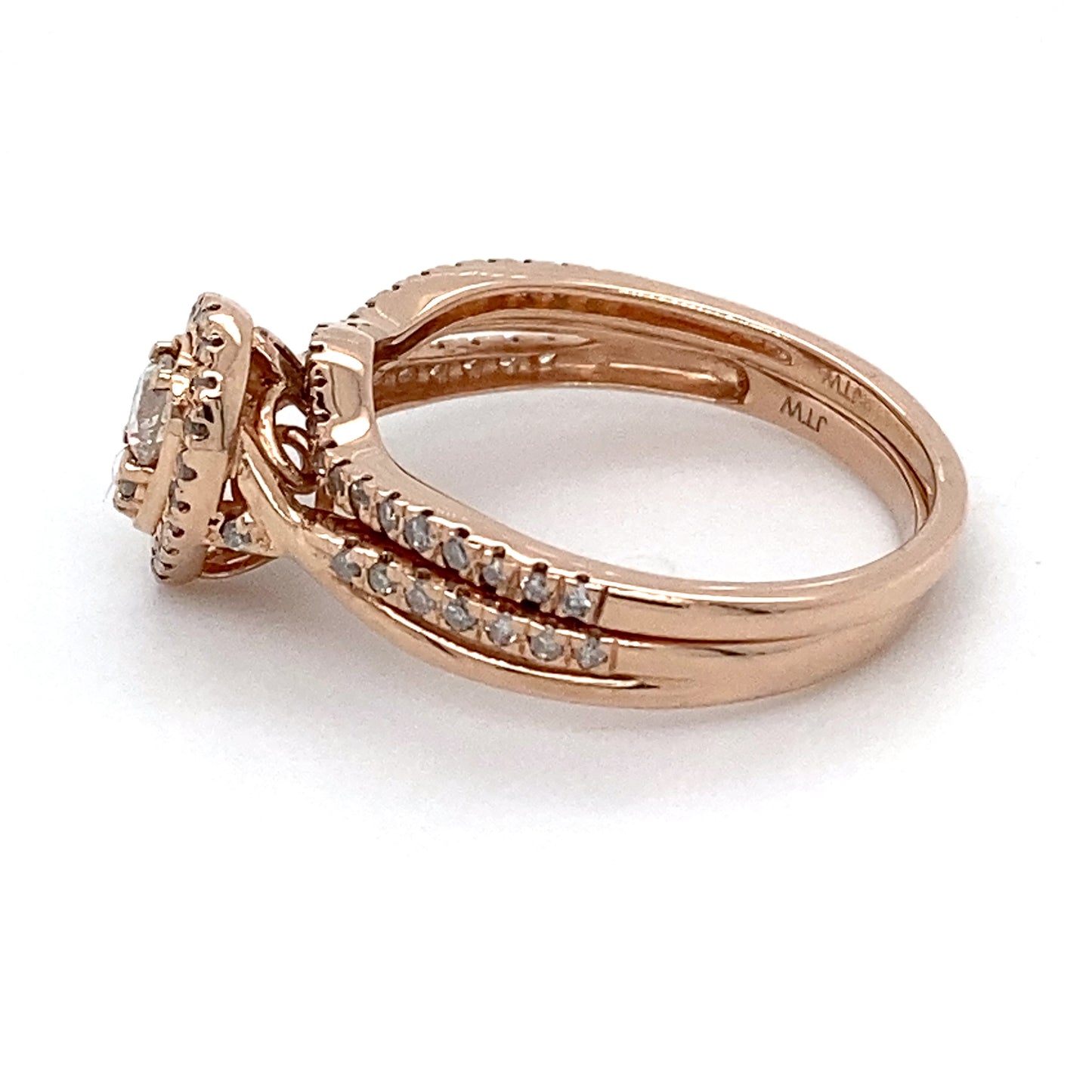 10K Rose Gold Diamond Multi-Band Ring Set; 0.29CTW; 2.1DWT; 3.3g; Size 7