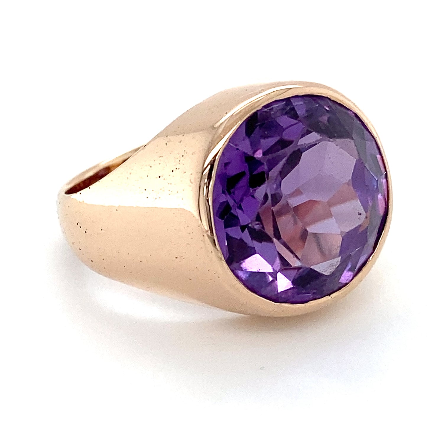 14K Yellow Gold Synthetic Sapphire Lady's Ring; 8.9DWT; Size 8