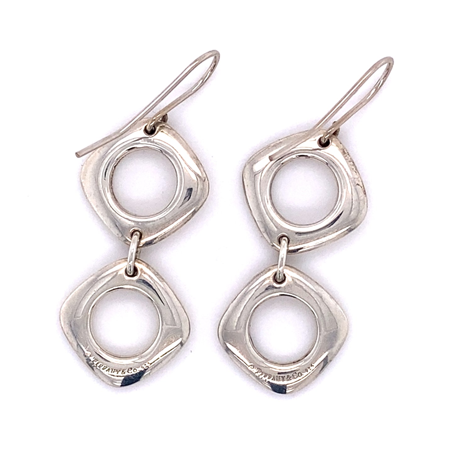 Tiffany & Co. Square Drop Earrings; 925 Sterling Silver