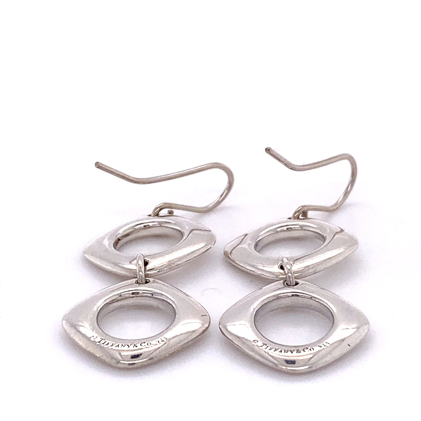 Tiffany & Co. Square Drop Earrings; 925 Sterling Silver