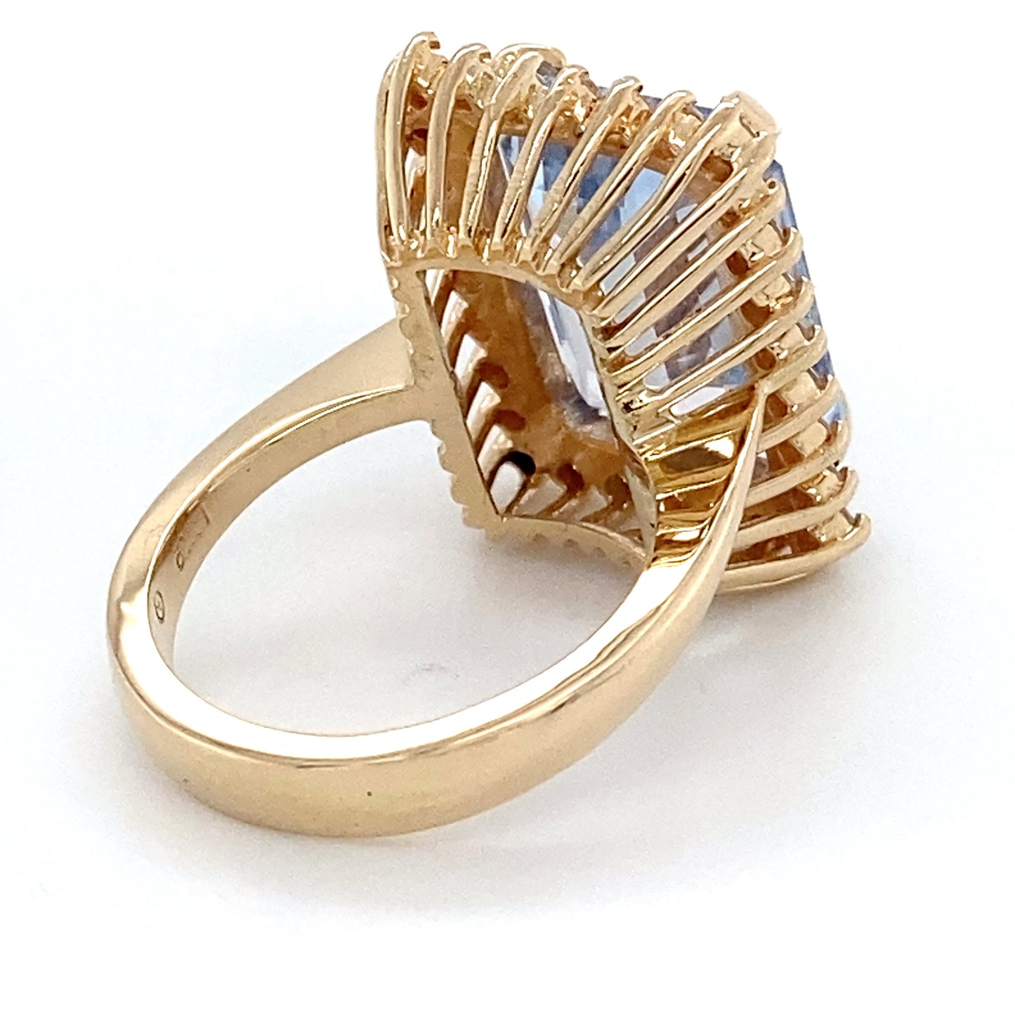 14K Yellow Gold, Blue Topaz & Diamond Ring; 0.28CTW; Size: 6.5; 9.7g