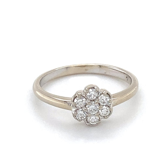 18K White Gold Diamond Ring; 0.35CTW; Size 6; 2.4g